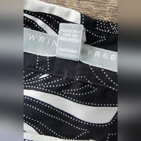 Pendleton Button Down Top Jacket Women's 16 Black & White Geometric 100% Cotton - Picture 7 of 13